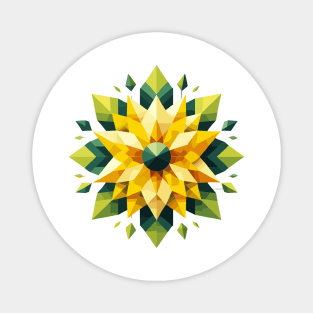 Yellow Abstract Flower Magnet